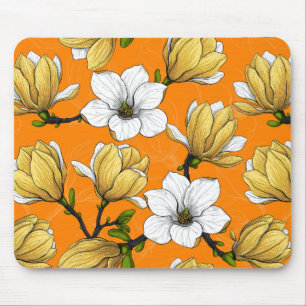 Magnolia garden in yellow mouse pad