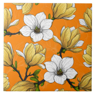 Magnolia garden in yellow tile
