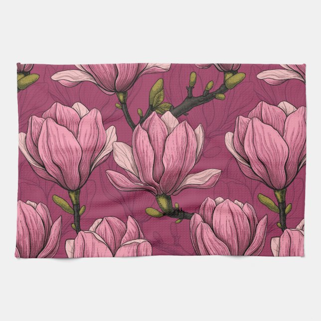 Magnolia garden kitchen towel (Horizontal)