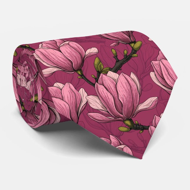 Magnolia garden neck tie (Rolled)