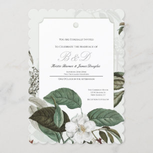 Magnolia Garden Scalloped Edge Faire-part de maria