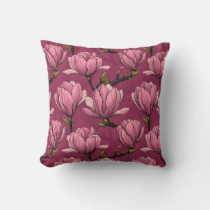 Magnolia garden throw pillow
