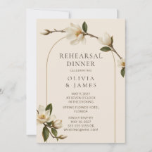 Magnolia Gold Arch Rehearsal Dinner Invitation