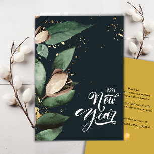 Magnolia Gold   Corporate Business Happy New Year Holiday Card