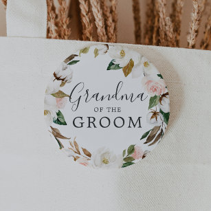 Magnolia Grandma of the Groom Bridal Shower 2 Inch Round Button