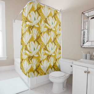 Magnolia graphic in mustard pattern