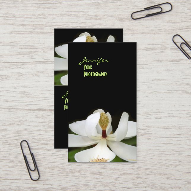 Magnolia, macro carte de visite photographique (Devant/Arrière en situation)