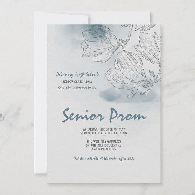 Magnolia Mist Prom Invitations (Front)