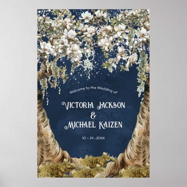 Magnolia & Moss Wedding Welcome Sign (Front)