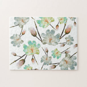 Magnolia Motif Jigsaw Puzzle