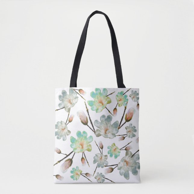 Magnolia Motif partout dans le Sac fourre-tout (Devant)