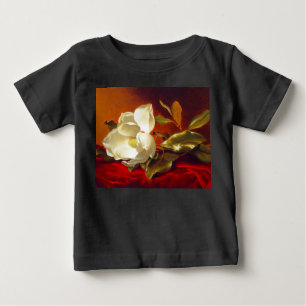 Magnolia on Red Velvet Martin Johnson Heade Baby T-Shirt