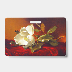 Magnolia on Red Velvet Martin Johnson Heade Badge