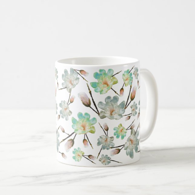 Magnolia Pattern Classic Mug (Front Right)