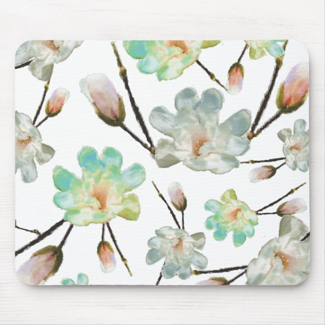 Magnolia Pattern Mousepad (Front)