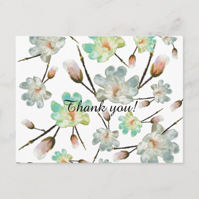 Magnolia Pattern Thank you Postcard (Front)