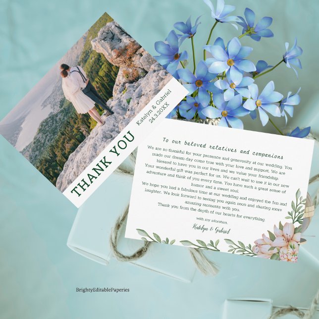 Magnolia Photo Wedding Thank You Template (Creator Uploaded)