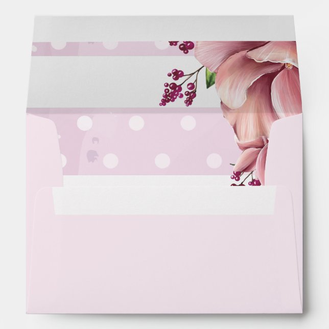 Magnolia Pink Floral Envelope (Back (Bottom))