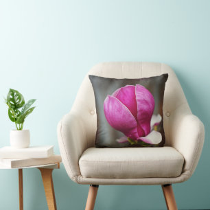 Magnolia Pink Full Bloom Throw Pillow