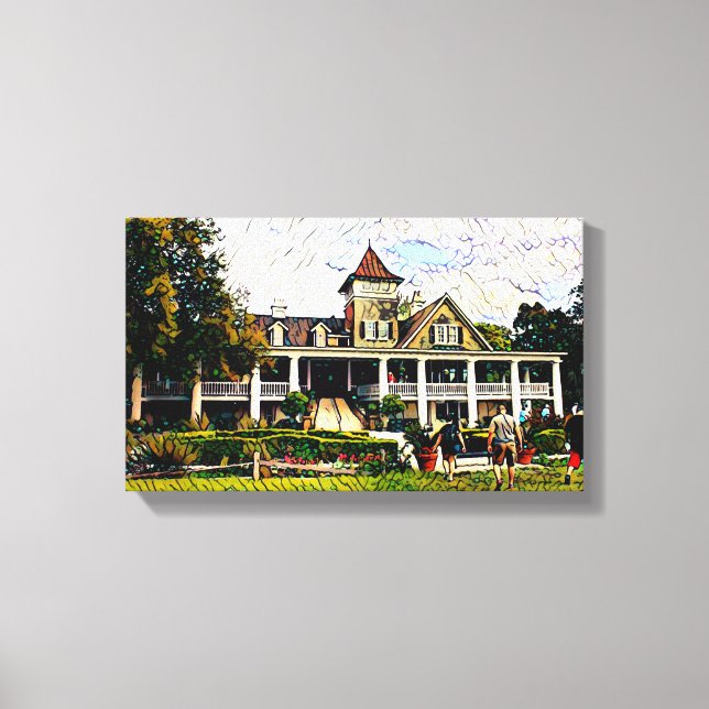 Magnolia Plantation House Art Canvas Print (Front)