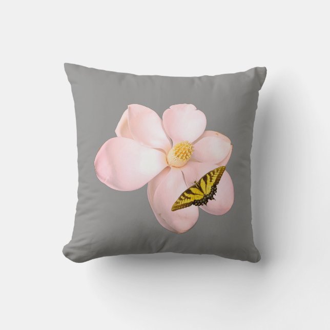 Magnolia Print, Value Poster Paper (Semi-Gloss) Throw Pillow (Front)