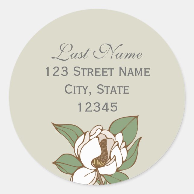 Magnolia Return Address Sticker (Front)