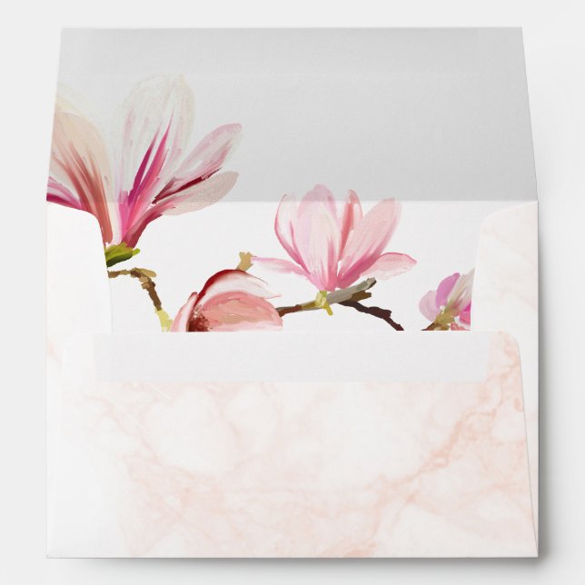 Magnolia romantique Enveloppe Fête des mariées flo (Dos (Bas))
