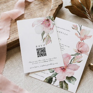 Magnolia RSVP Online QR Code Mariage Carte de site