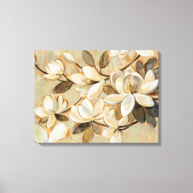 Magnolia Simplicity Cream Canvas Print (Front)