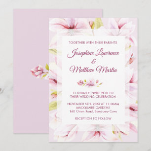 Magnolia Spring Floral Wedding Invitations