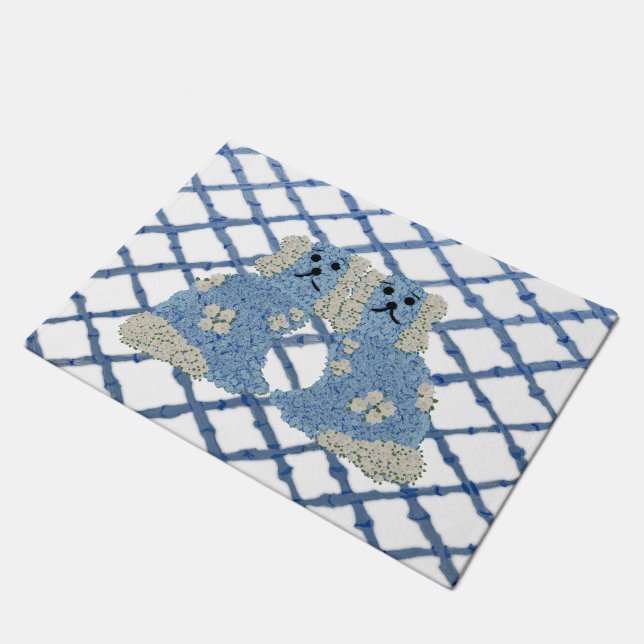 Magnolia Staffordshire Dogs Ginger  Jars Doormat (Angled)