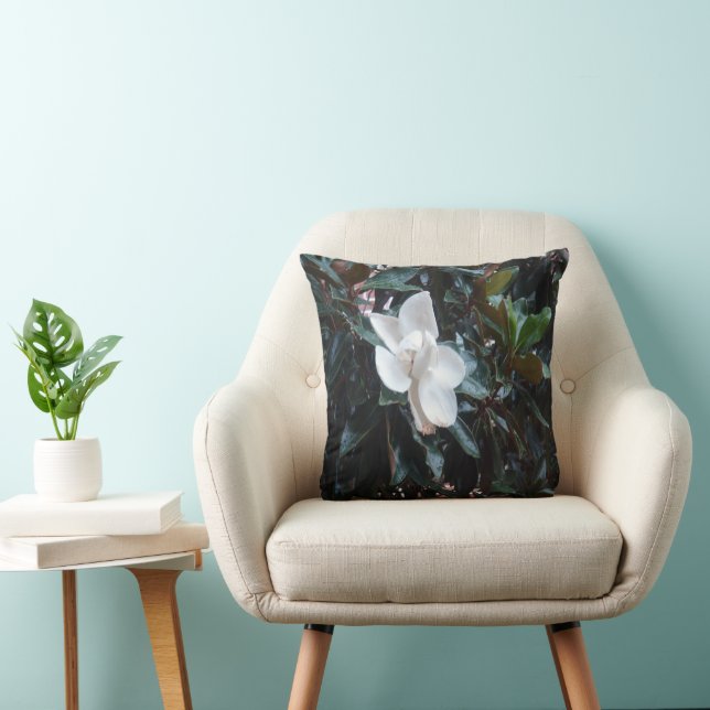 "Magnolia Tree After a Rain" Throw Pillow (Chair)
