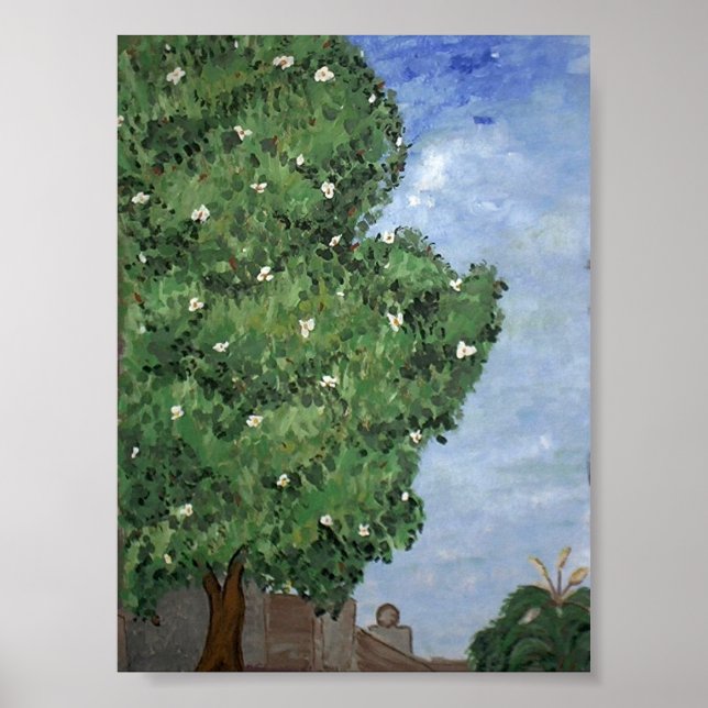 Magnolia Tree At City Park Poster (Front)