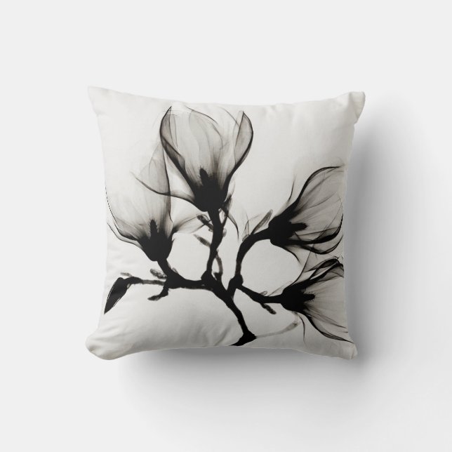 Magnolia Tree Blossoms Throw Pillow (Front)