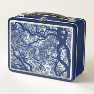 Magnolia Tree - Cyanotype Effect Metal Lunch Box
