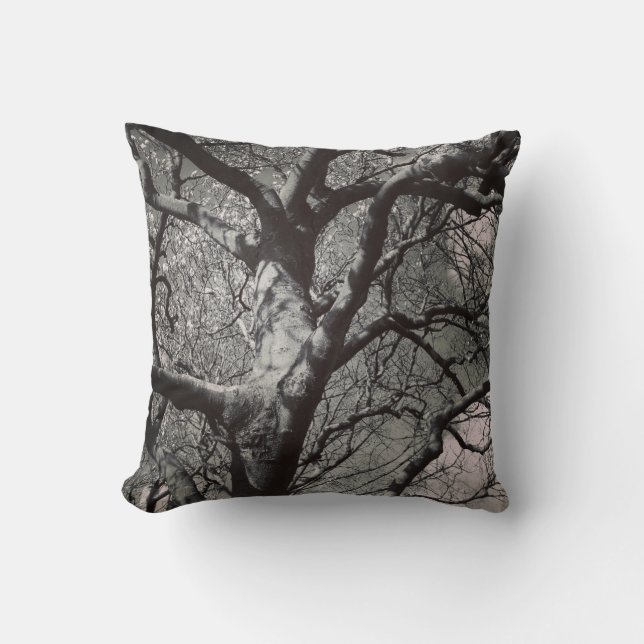 Magnolia Tree Throw Pillow (Front)