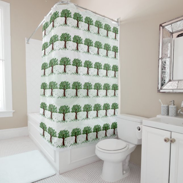 Magnolia Trees Shower Curtain (In Situ)