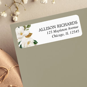 Magnolia verdure crème blanche aquarelles florales