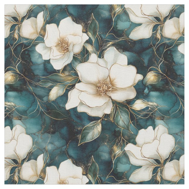 Magnolia Vines Fabric (Close Up)
