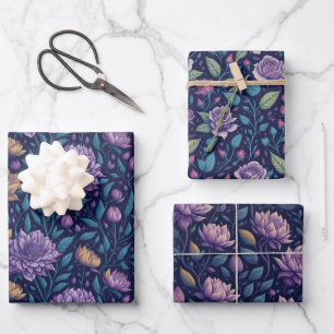 Magnolia Violet Foncé Et Papier Rose