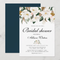 Magnolia watercolor floral bridal shower