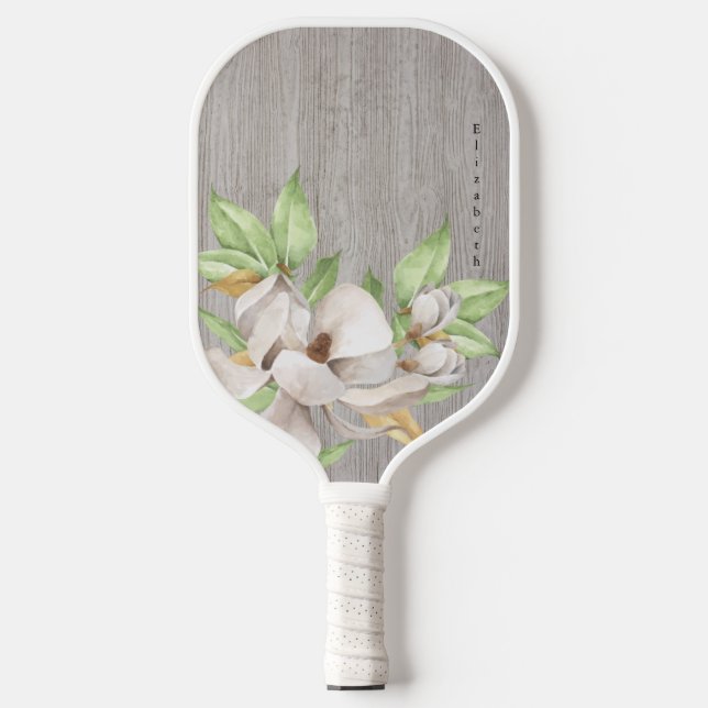Magnolia Watercolor Pickleball Paddle (Front)