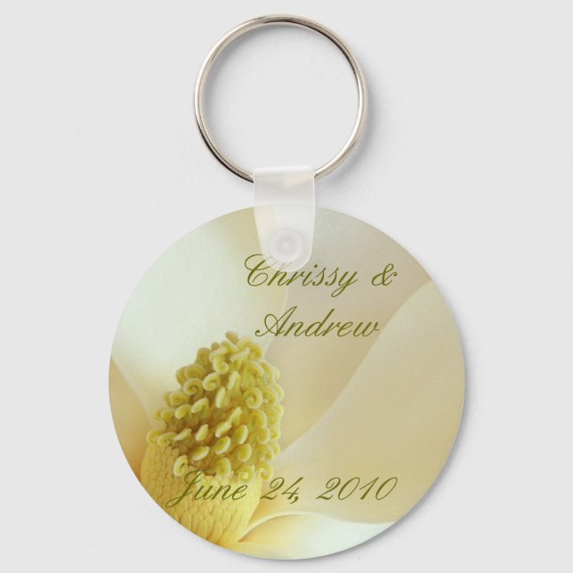 MAGNOLIA Wedding Coordinate Wedding Favour KeyChai Keychain (Front)