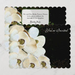 Magnolia Wedding Invitations on Ice Art Déco Cadre