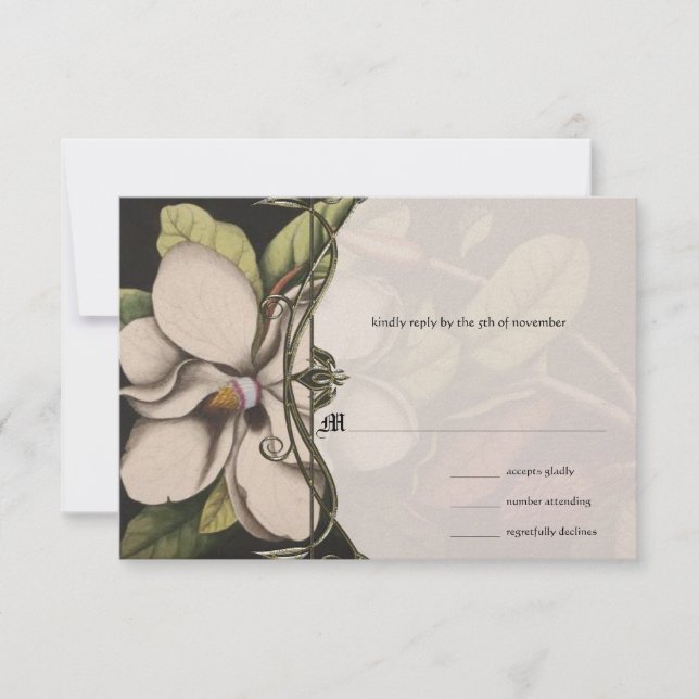 Magnolia Wedding Invitations sur Ice RSVP (Devant)