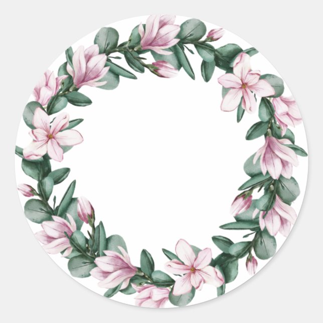 Magnolia wedding sticker wrapping transparent  (Front)