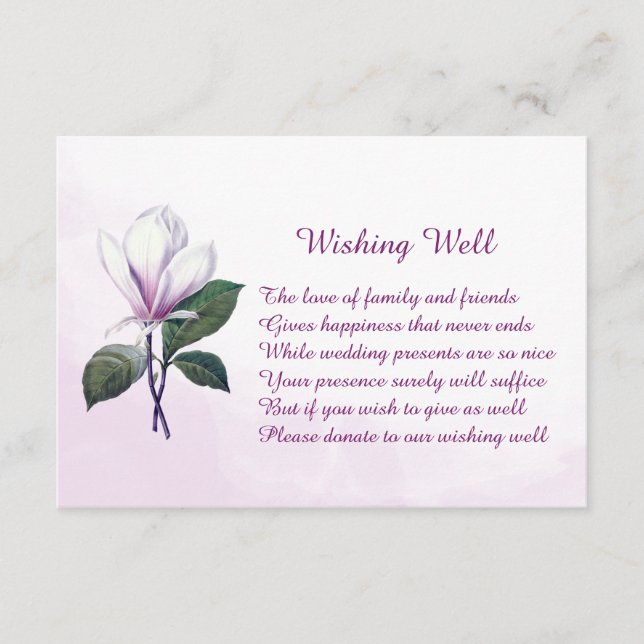 Magnolia Wedding Wishing Well Cards (Front)