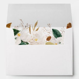 Magnolia White Floral Envelope