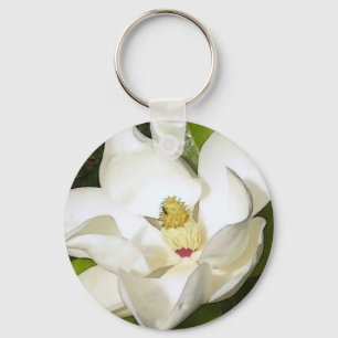 Magnolia White Keychain