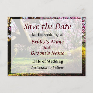 Magnolias and Forthysia Save the Date Announcement Postcard